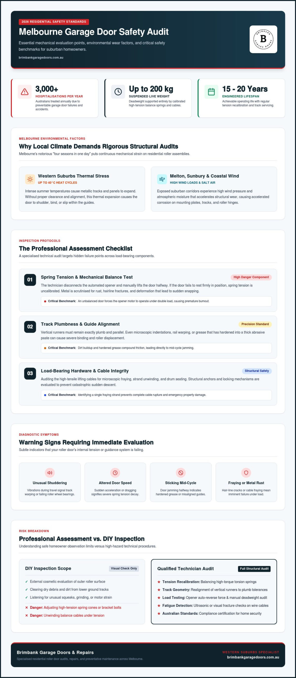 Professional Garage Door Assessment Melbourne: The 2026 Homeowner Checklist