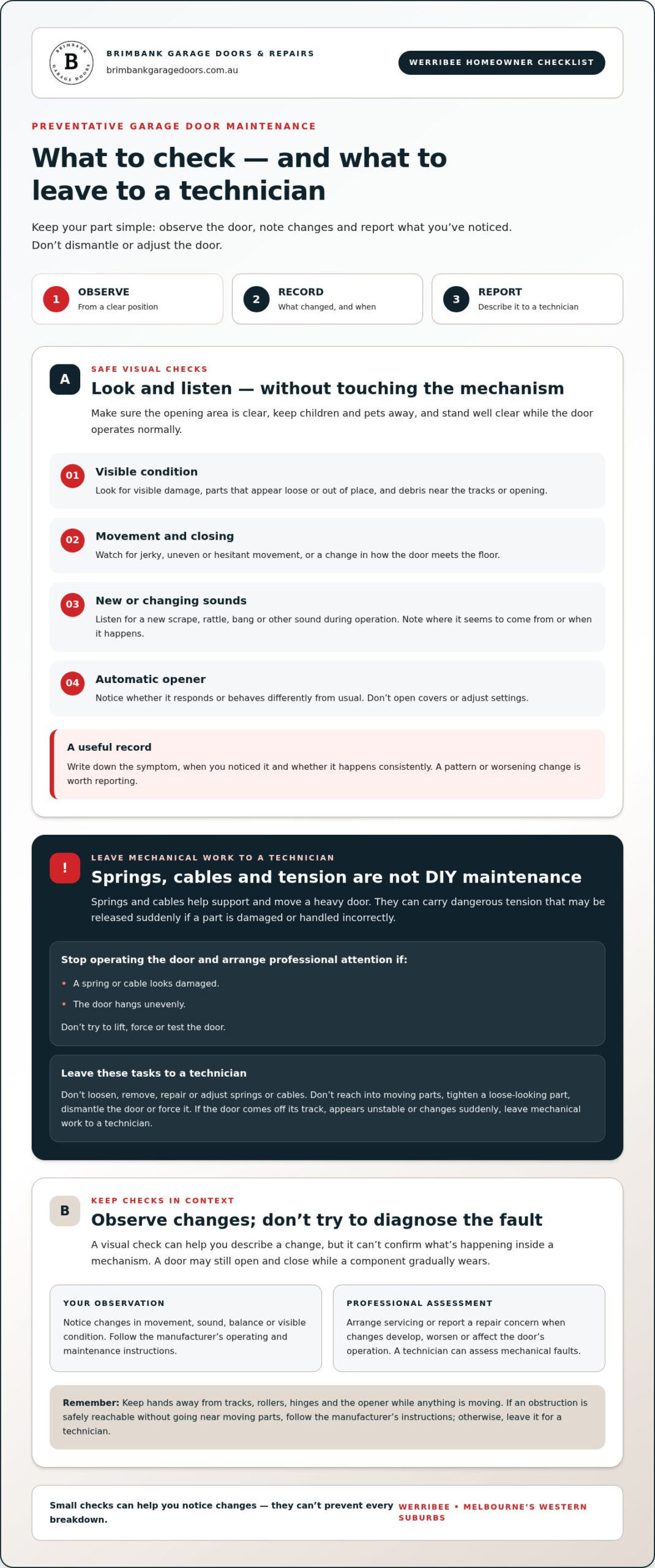 Preventative Garage Door Maintenance in Werribee: A Homeowner’s Checklist