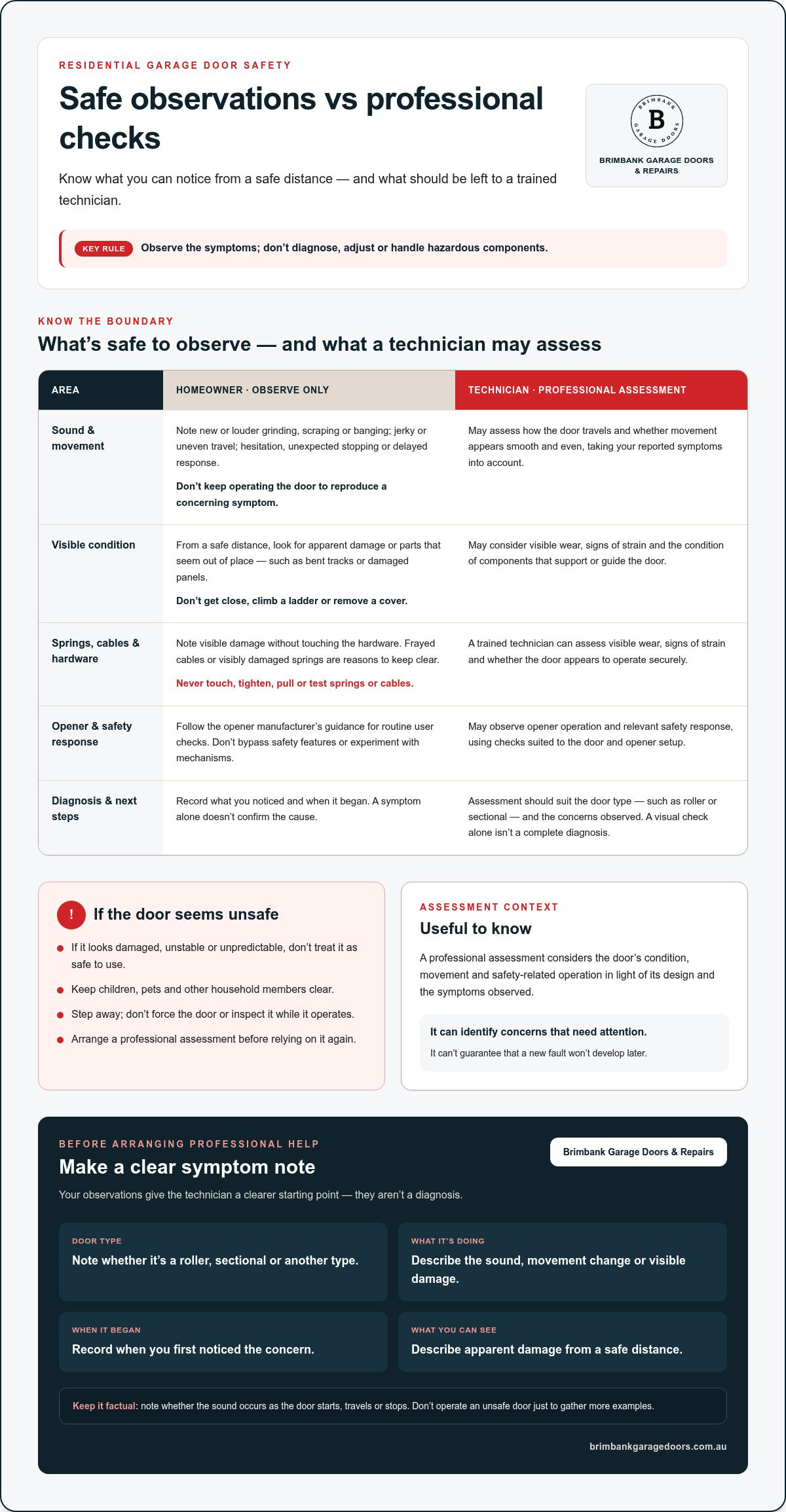 Garage Door Safety Inspection Melbourne West: Your 2026 Homeowner Checklist